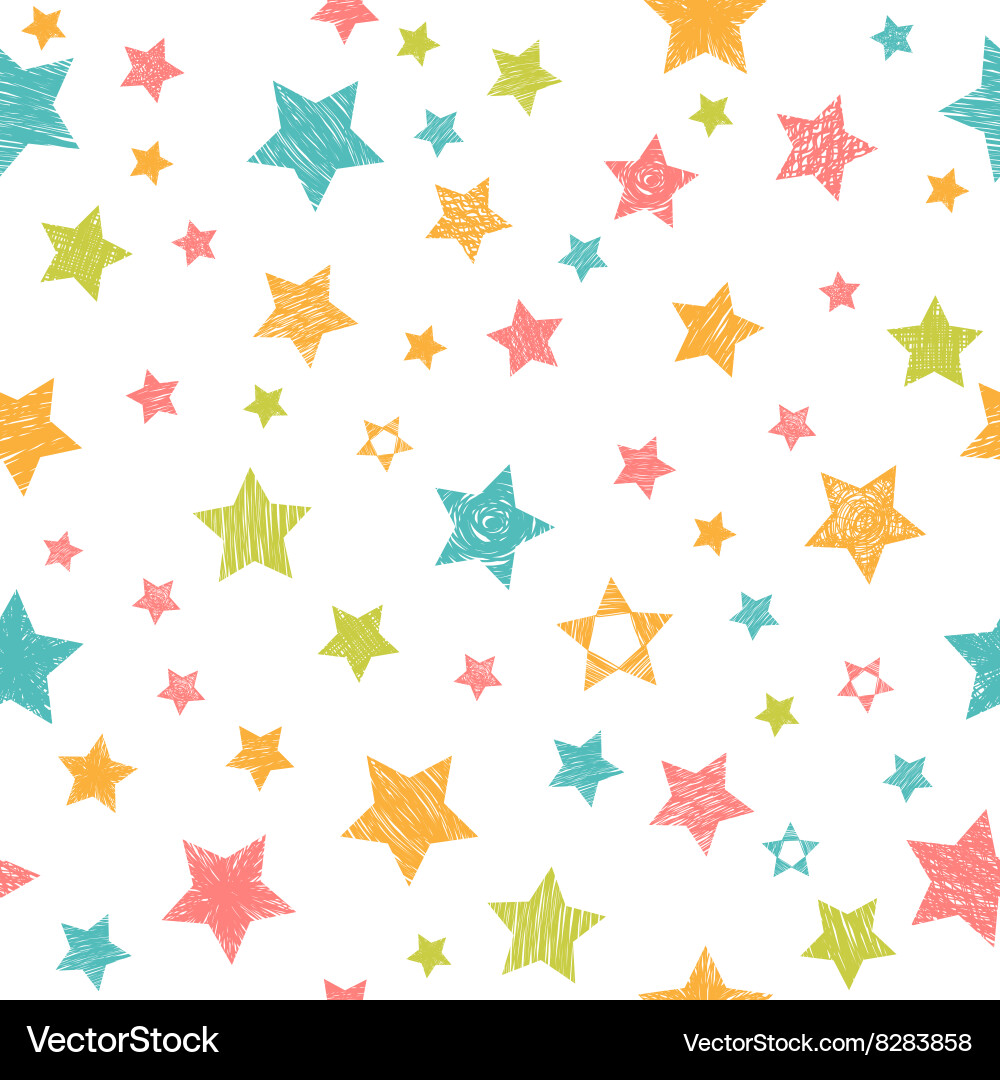 Colorful Star Seamless Pattern Vector Image