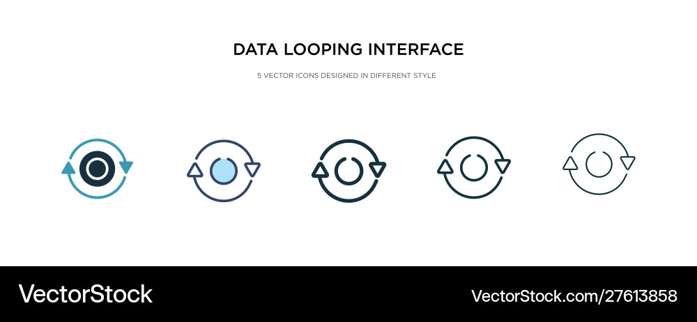 Data looping interface icon in different style Data looping interface icon in different style vector image