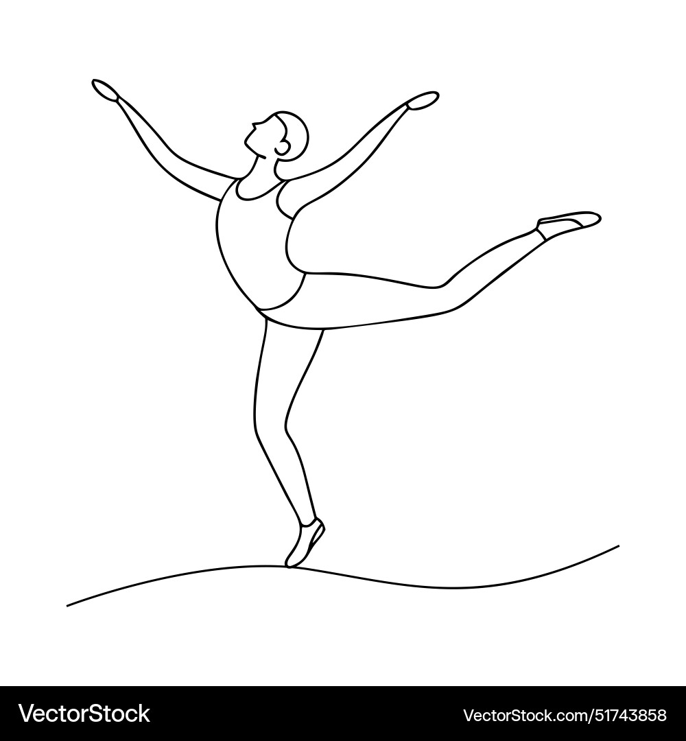 Dynamic dancing one continuous single line hand Dynamic dancing one continuous single line hand Vector Image