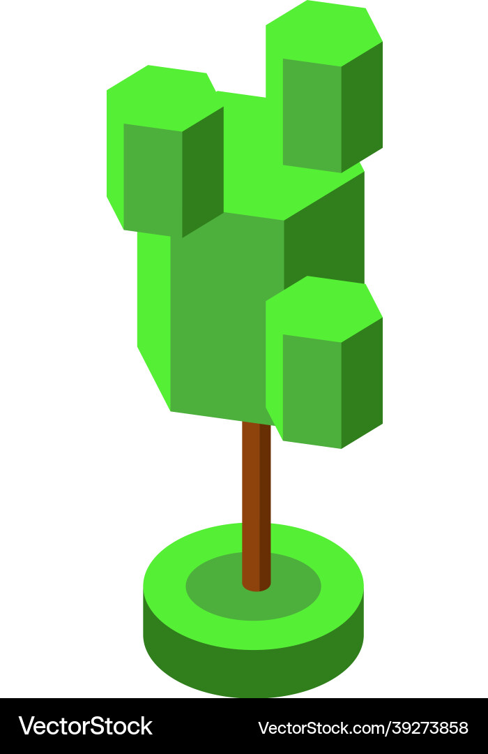 Green isometric tree element for game design Green isometric tree element for game design vector image