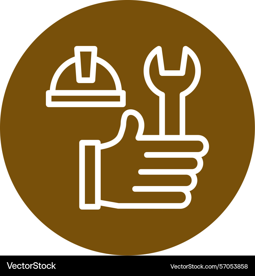 Hand with tools line circle style icon design Vector Image