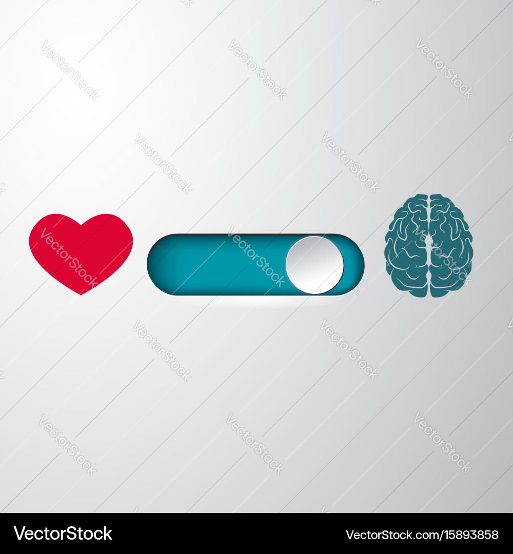 Heart and Brain Selection Buttons vector image
