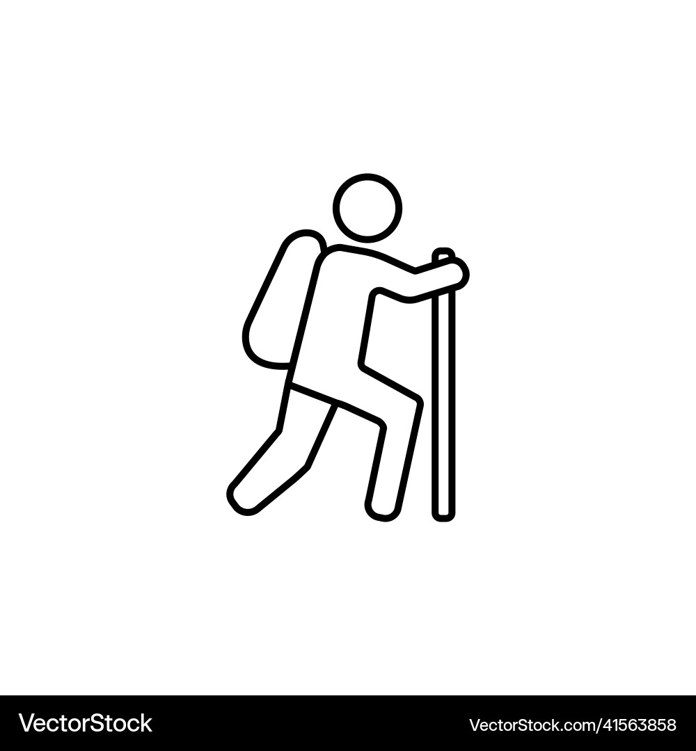 Hiking exercise icon thin line for web and mobile Hiking exercise icon thin line for web and mobile vector image