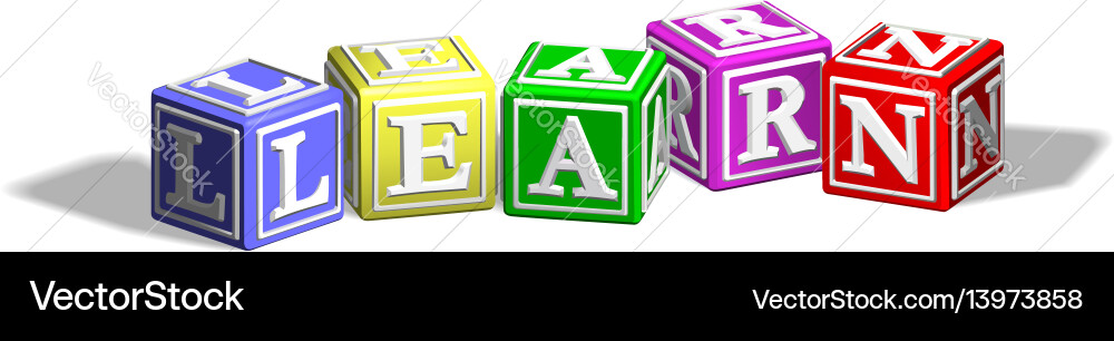 Learn alphabet blocks Learn alphabet blocks vector image