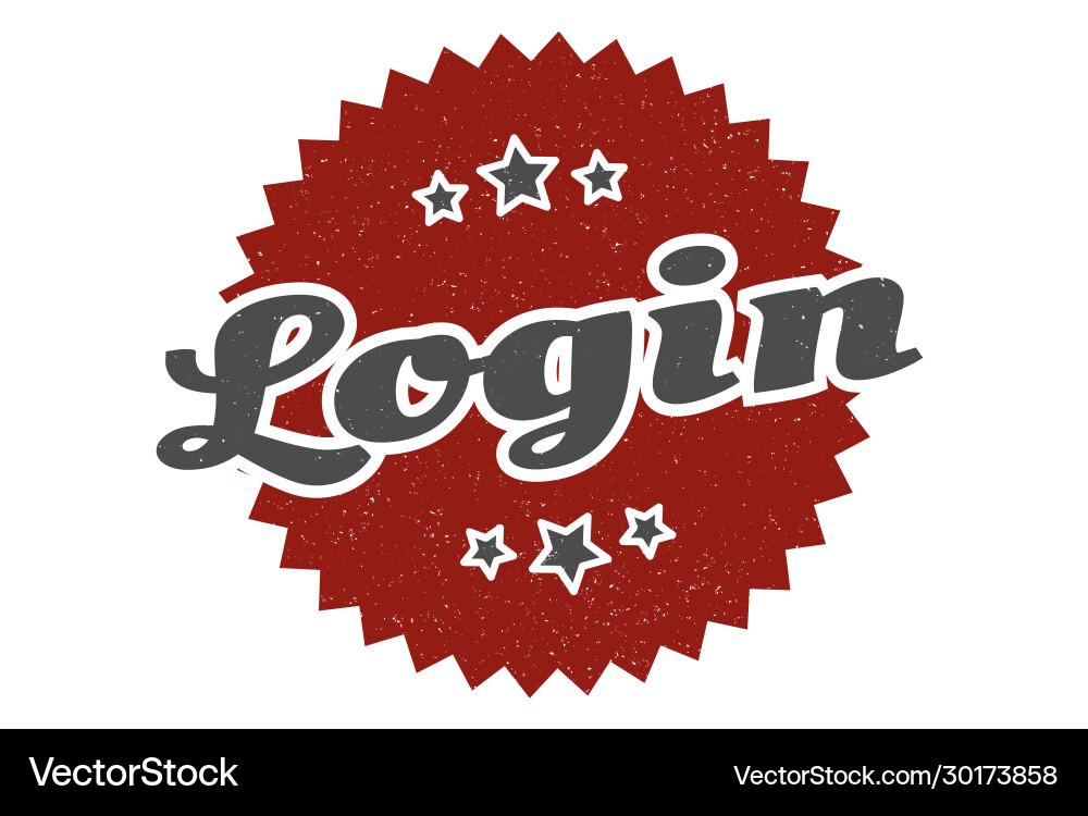 Login sign round vintage retro label Vector Image