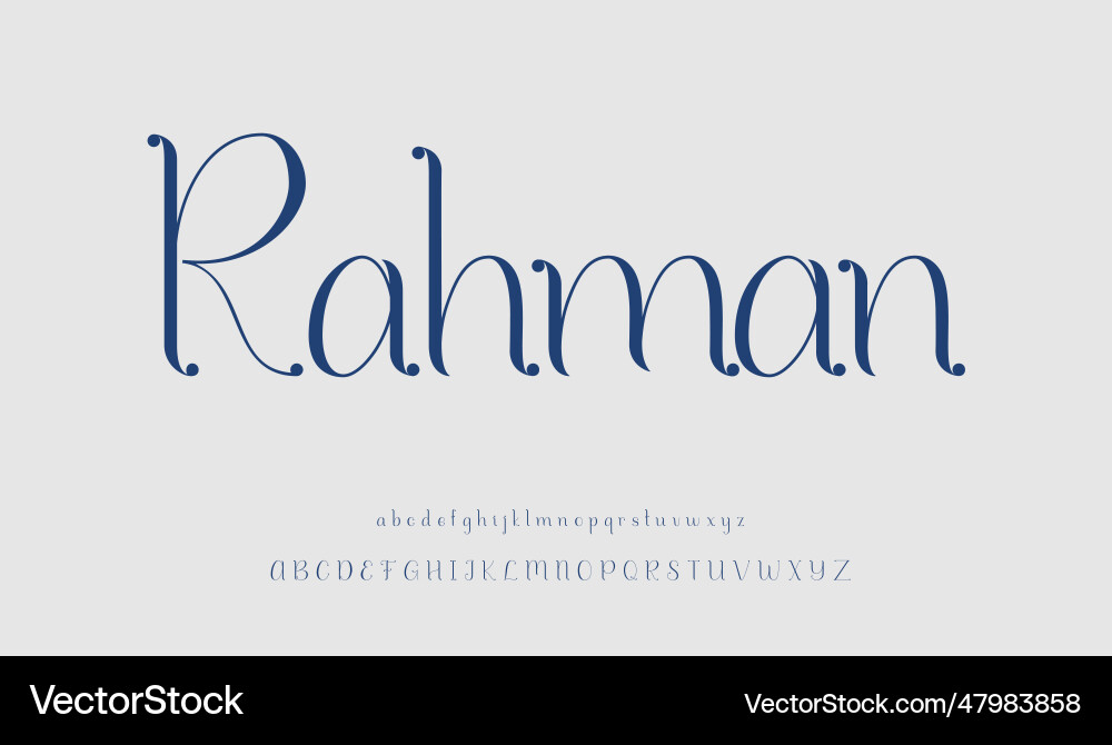 Luxury lowercase display font vector image