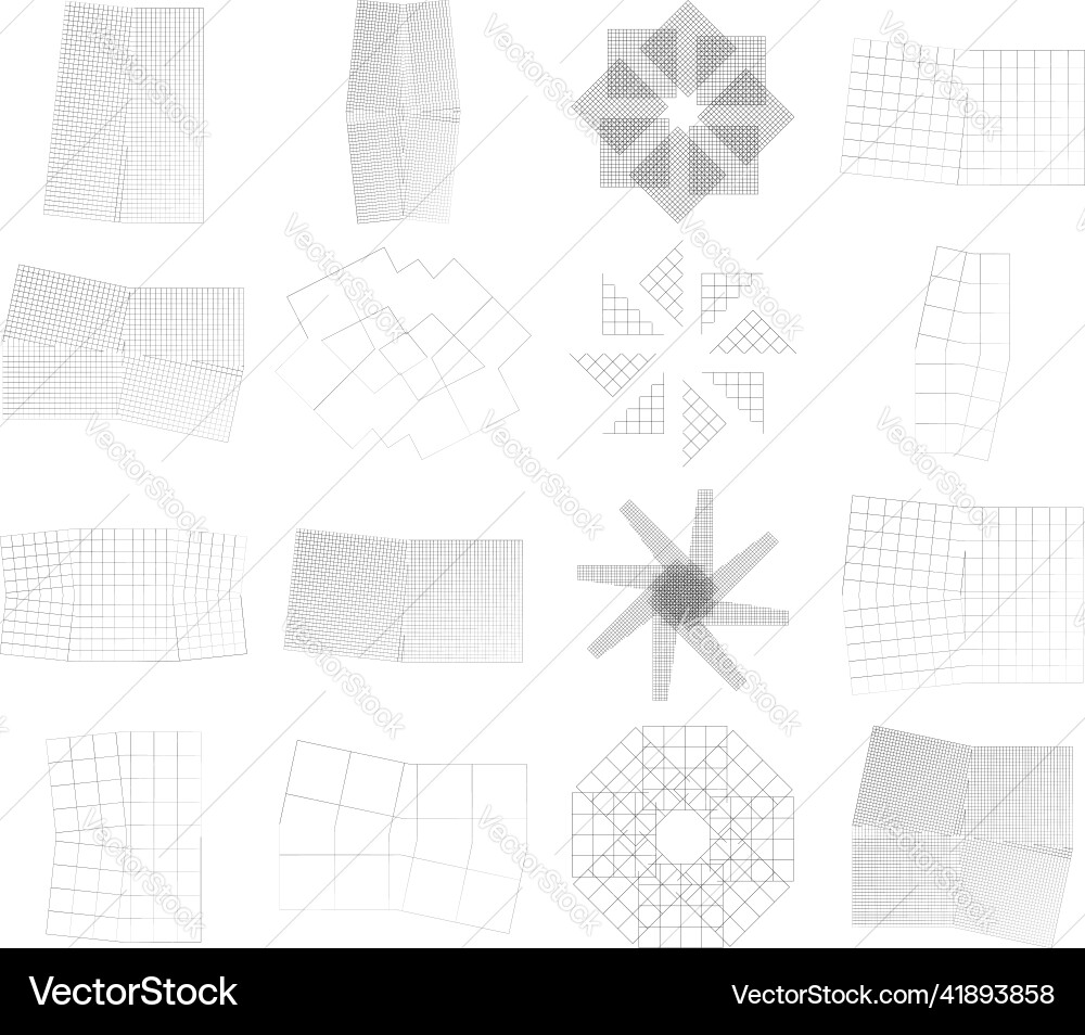 Mirrored tweaked irregular grid mesh grating Mirrored tweaked irregular grid mesh grating vector image