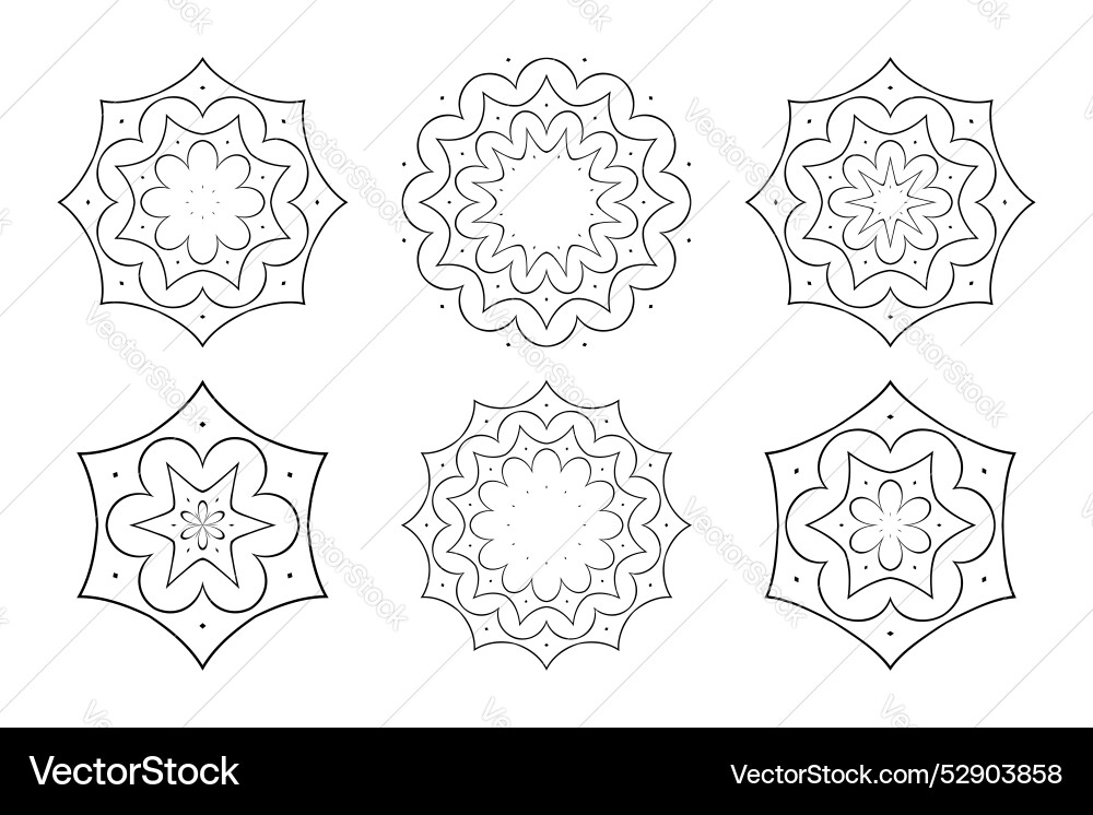 Radial outline design elements Vector Image