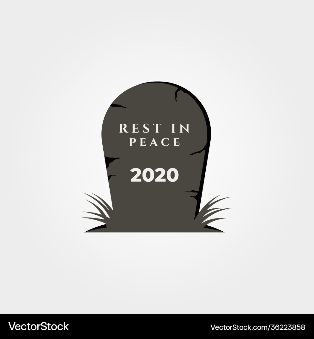Rest in peace 2020 object symbol design Rest in peace 2020 object symbol design vector image