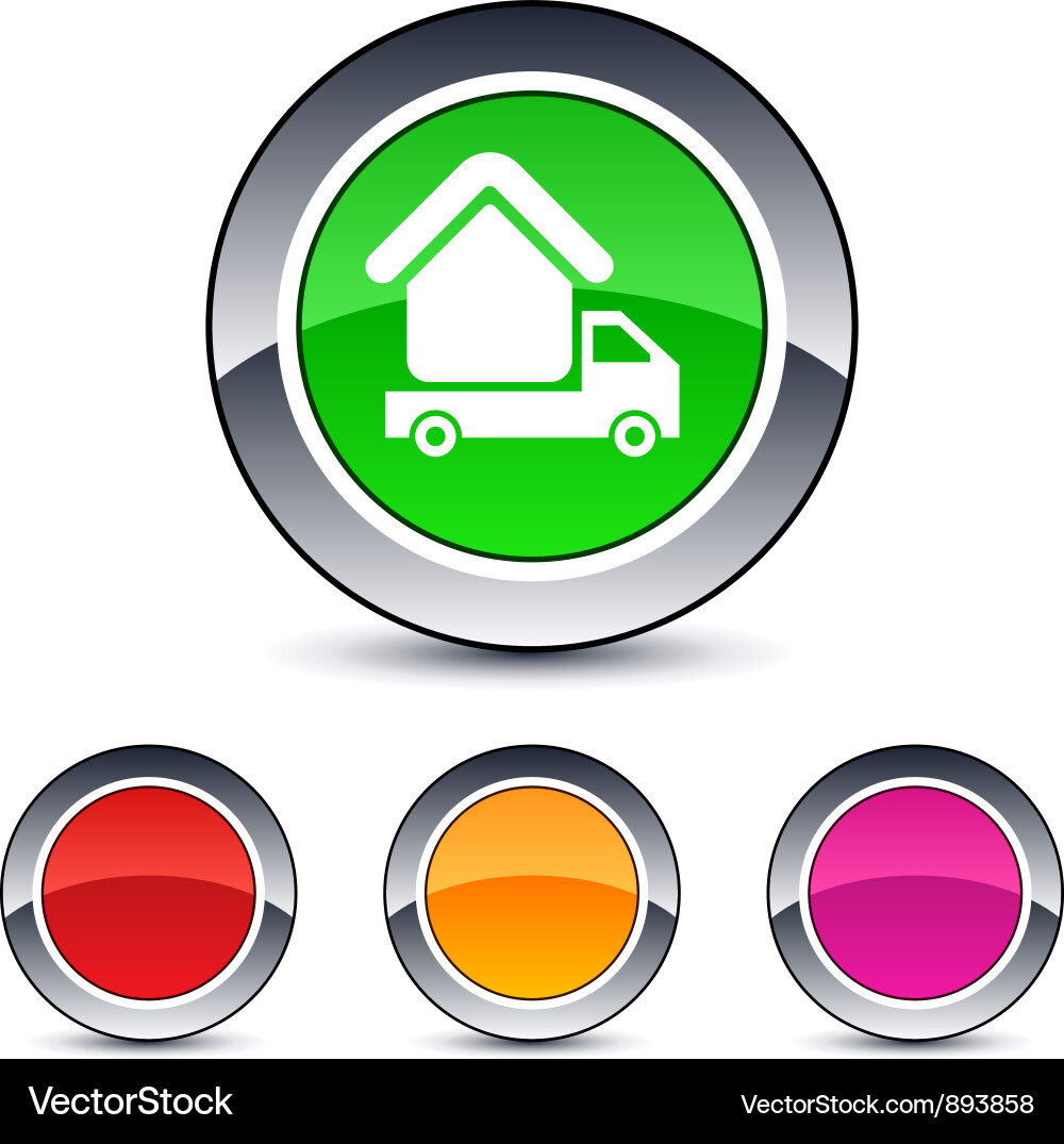 Round Camper Icon Set Vector Image