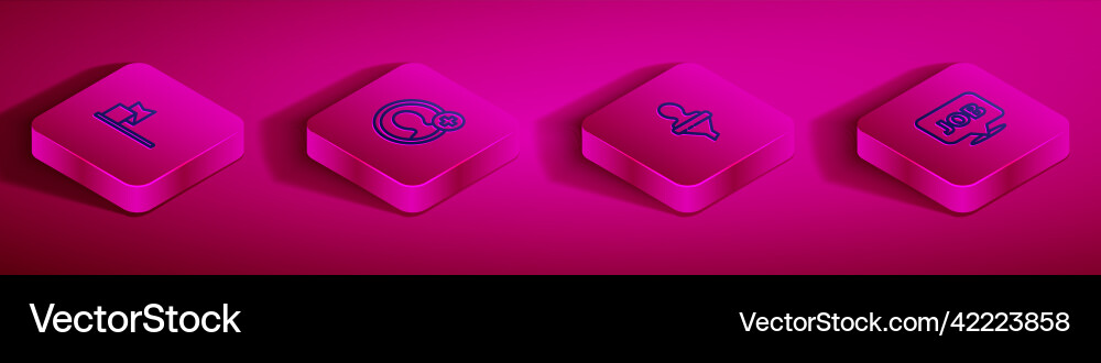 Set isometric line location marker create account Set isometric line location marker create account vector image