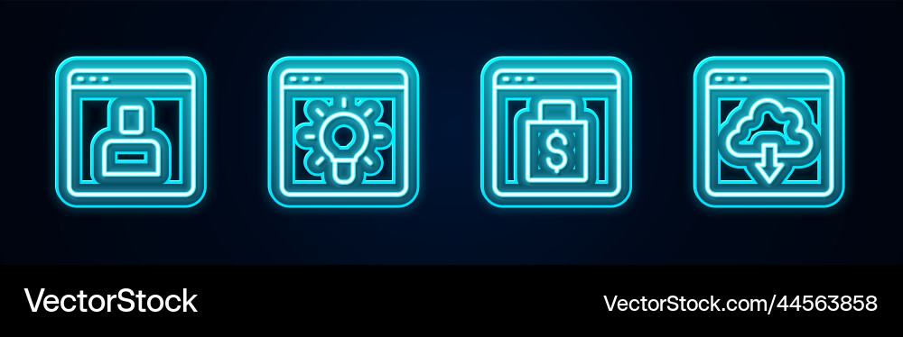 Set line create account screen browser window Vector Image