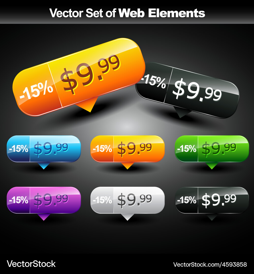 Shiny web buttons Vector Image