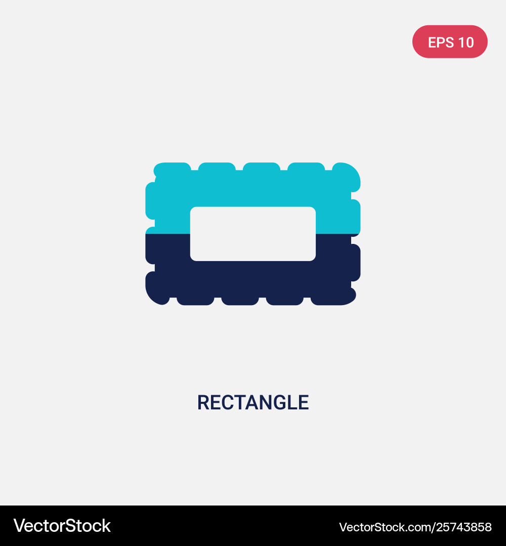 Two color rectangle icon from geometry concept vector image