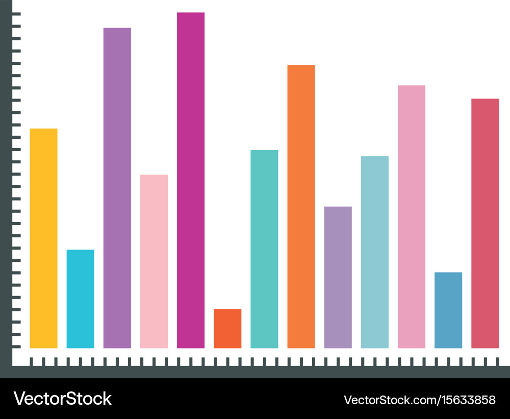 White background with statistical graphs colour vector image
