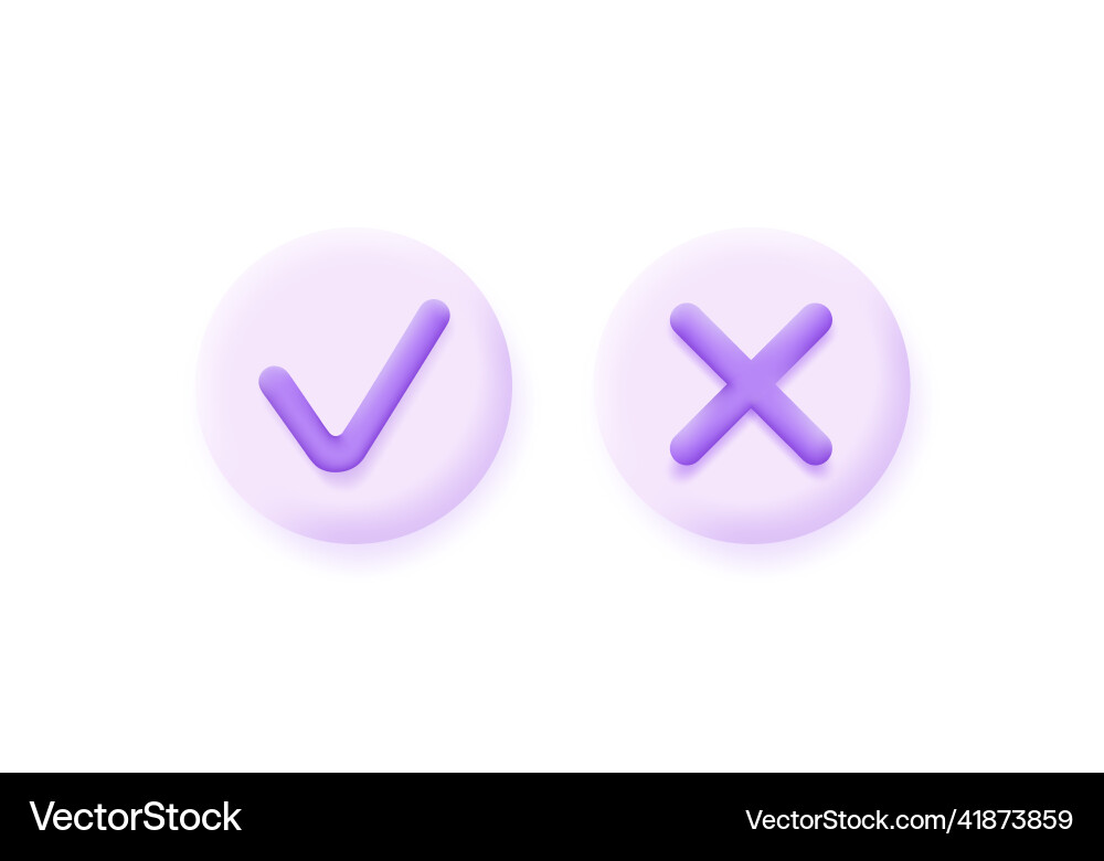 3d check and cross marks 3d check and cross marks Vector Image