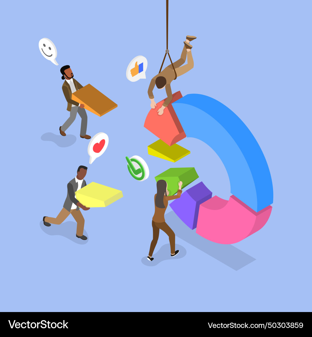 3d isometric flat Royalty Free Vector Image - VectorStock