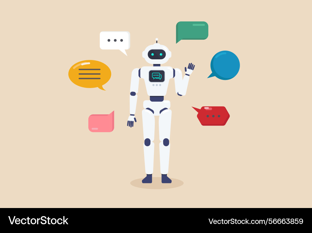 Answer questions with ai robot artificial Answer questions with ai robot artificial vector image
