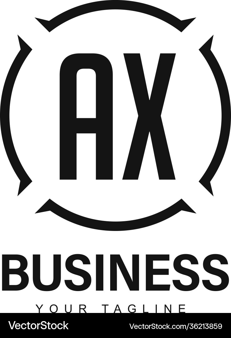 Ax initial a logo design with abstract style vector image