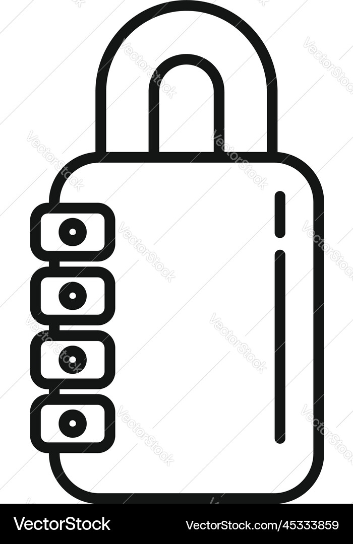 Cipher padlock icon outline data Cipher padlock icon outline data vector image