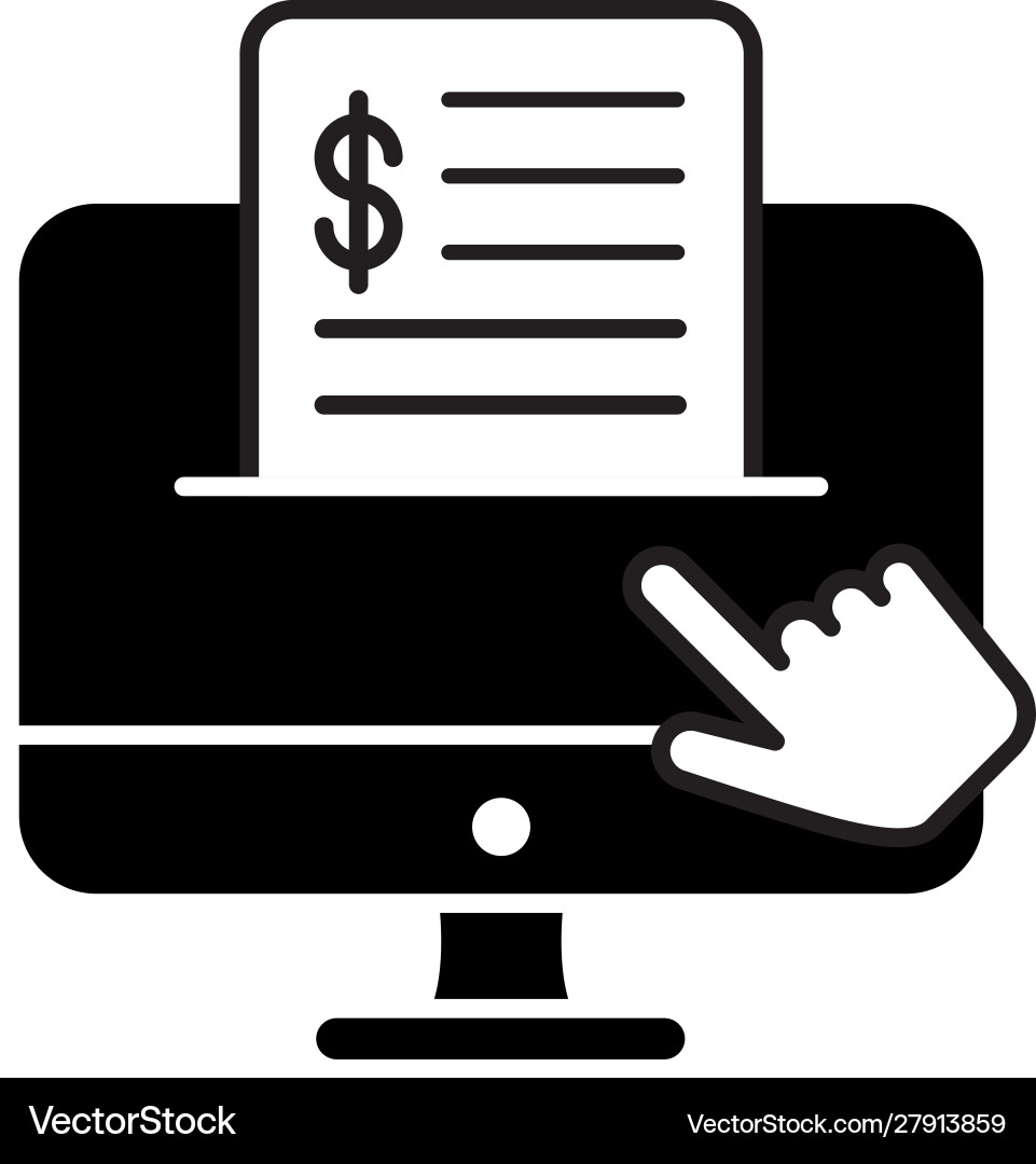 Computer desktop with mouse cursor and financial Computer desktop with mouse cursor and financial vector image