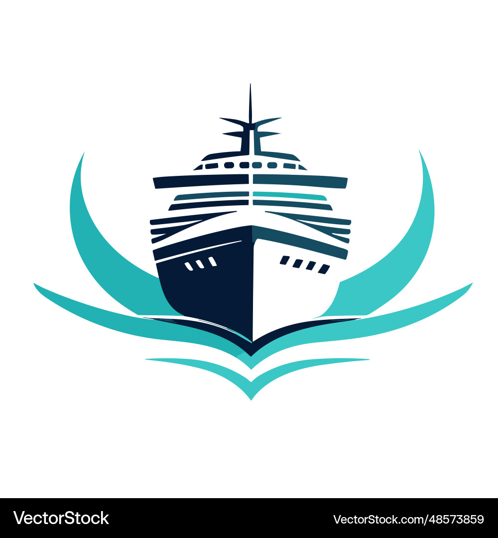 Cruise ship logo design ocean liner icon – Royalty-Free Vector | VectorStock, image size:1000x1080