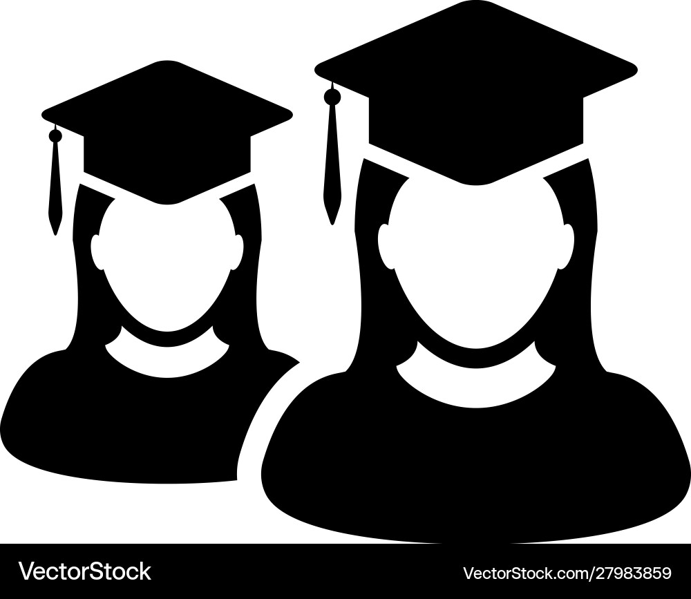 Education icon female group students person Education icon female group students person vector image