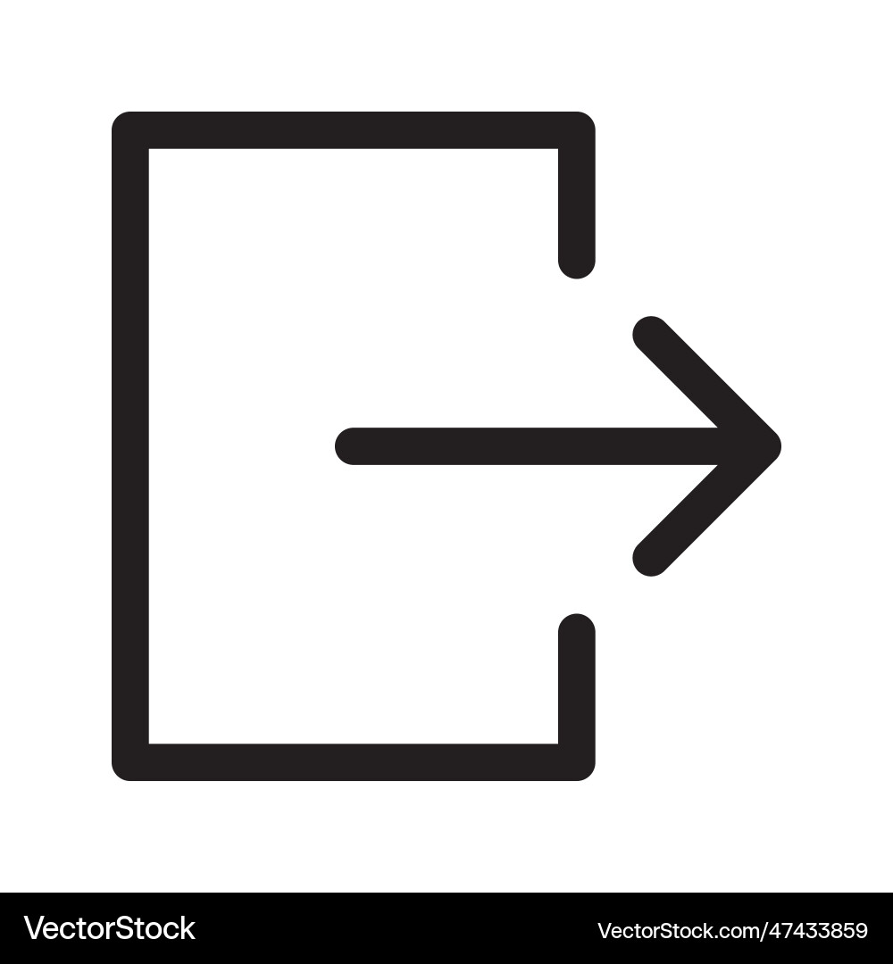 Exit line icon linear style logout symbol Vector Image