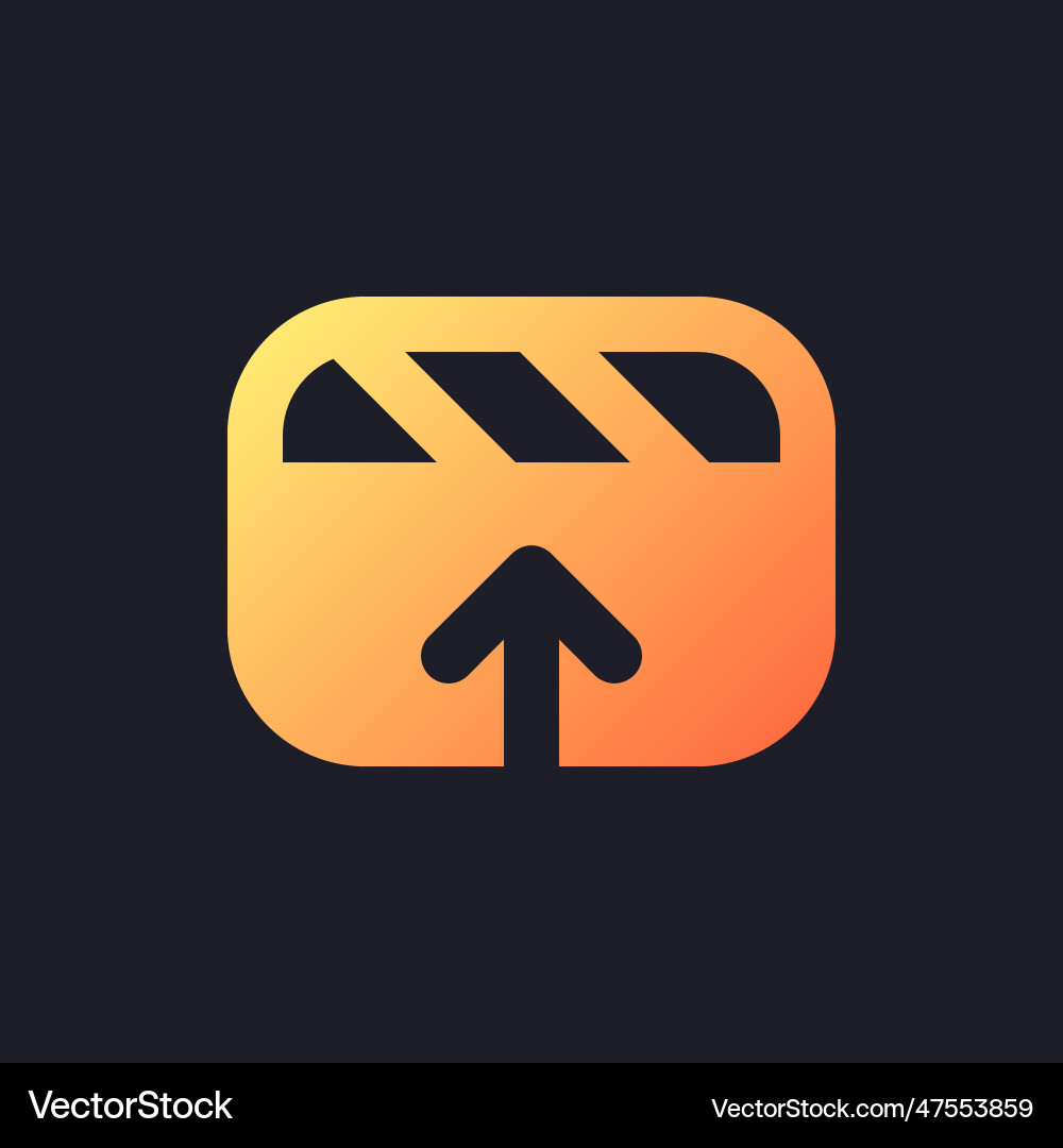 Export video file orange solid gradient ui icon Export video file orange solid gradient ui icon vector image