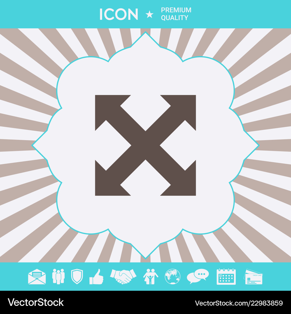 Extend resize enlarge icon graphic elements Vector Image