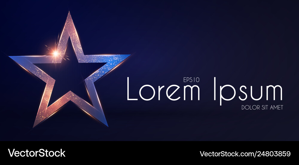 Gold star sign with glitter and light effect win Gold star sign with glitter and light effect win vector image