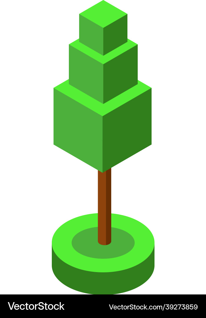 Green isometric tree element for game design Green isometric tree element for game design Vector Image