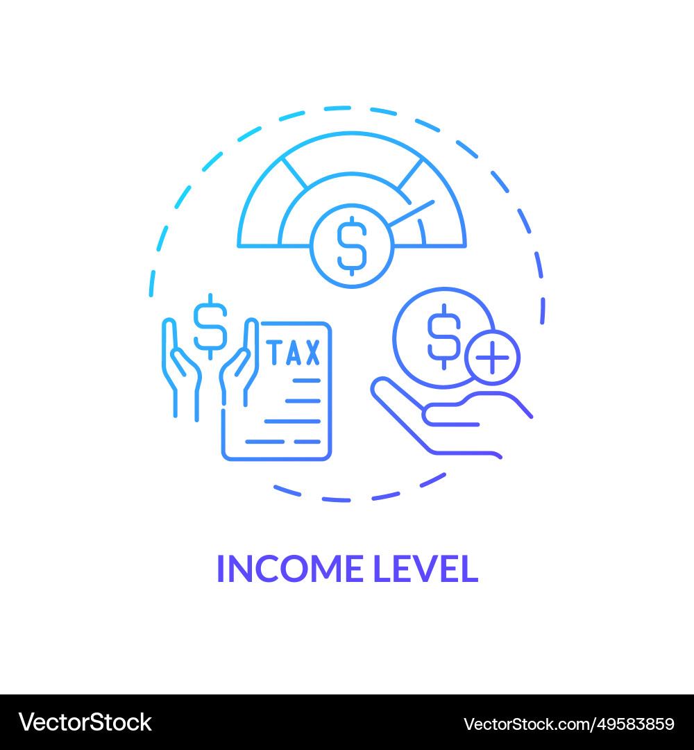 Income level blue gradient concept icon Income level blue gradient concept icon vector image