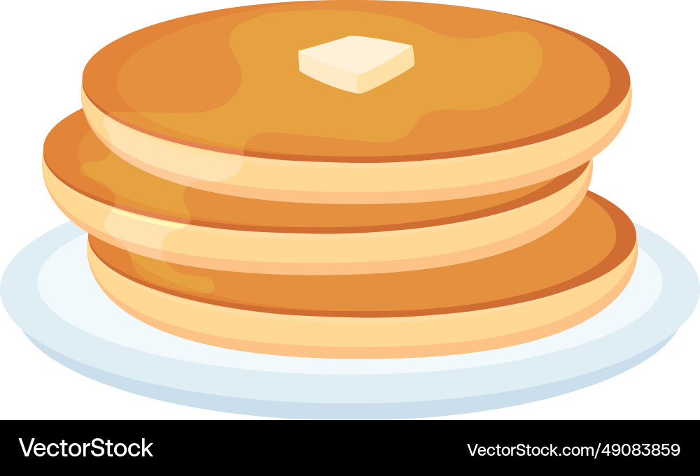 Isolated pancake with butter and syrup Vector Image
