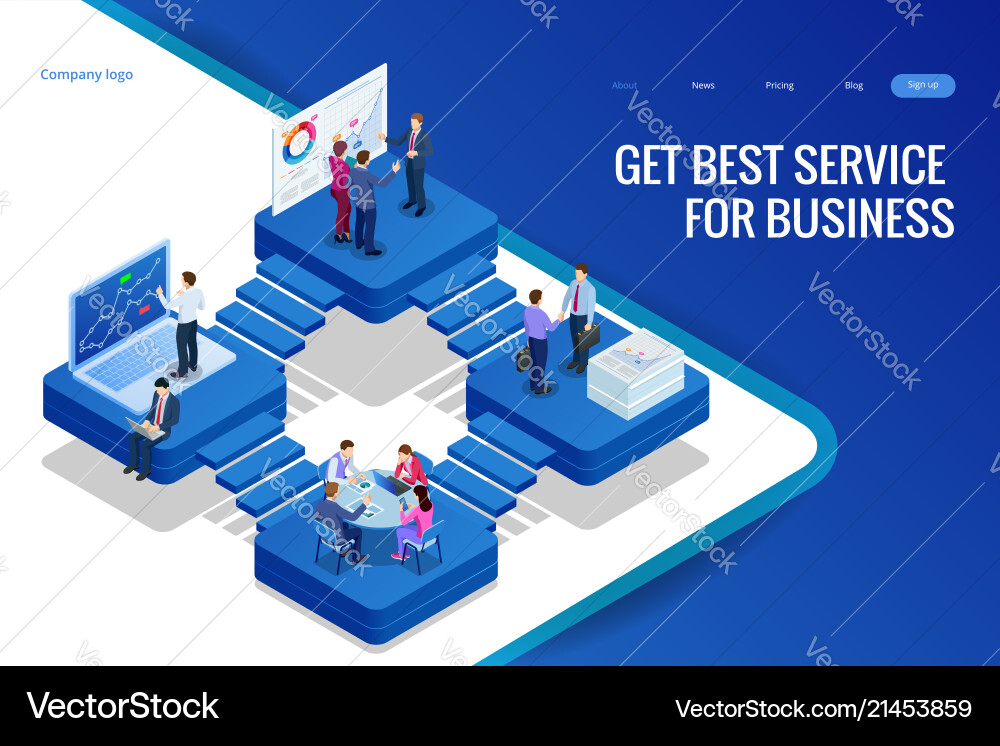 Isometric Data & Project Analysis vector image