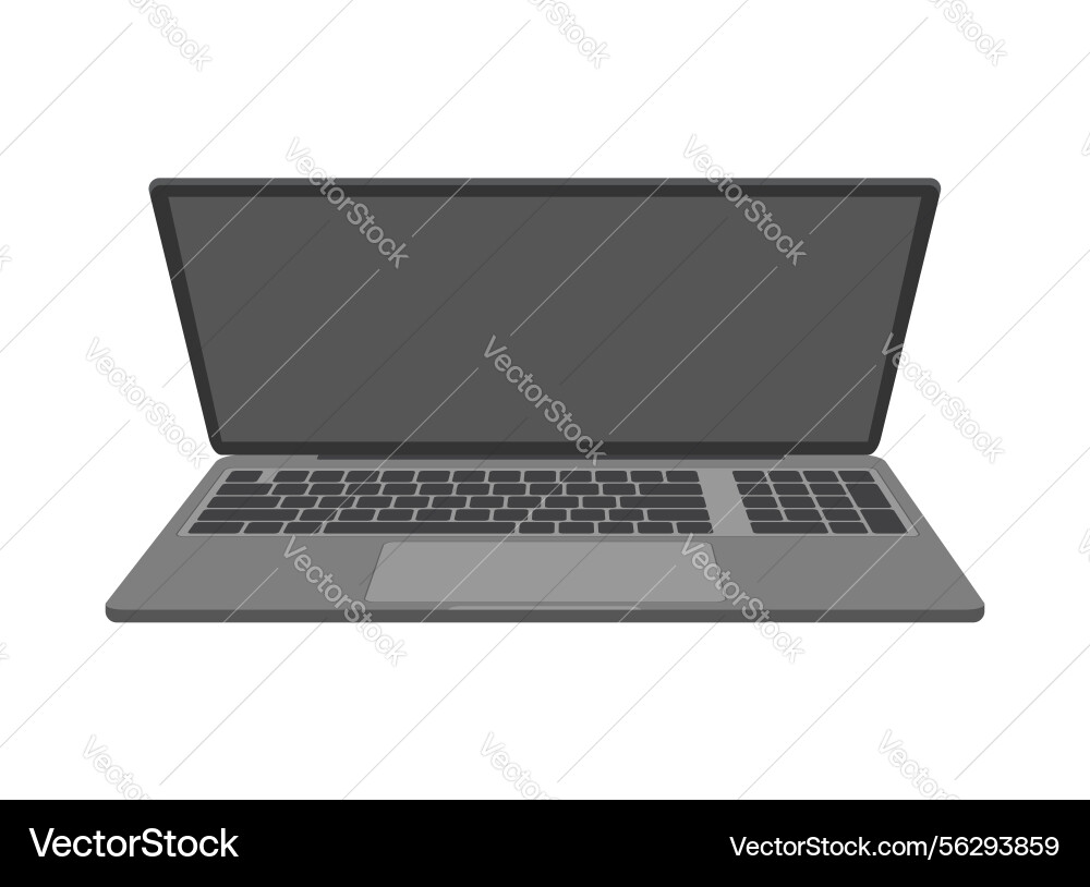 Laptop realistic icon in flat style computer Laptop realistic icon in flat style computer vector image