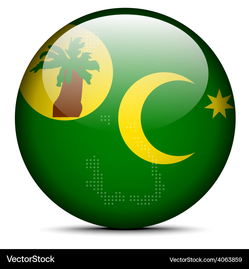 Map with dot pattern on flag button of cocos vector image