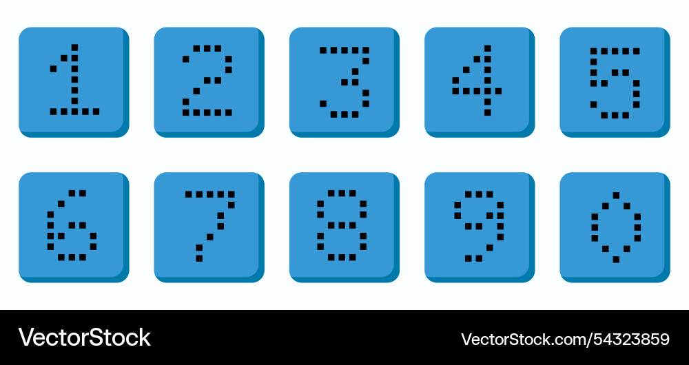 Numbers set styled as buttons flat design Numbers set styled as buttons flat design Vector Image