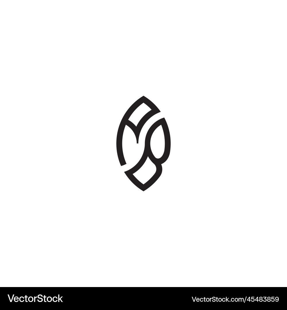Pb leaf shape line initial concept with high Pb leaf shape line initial concept with high Vector Image