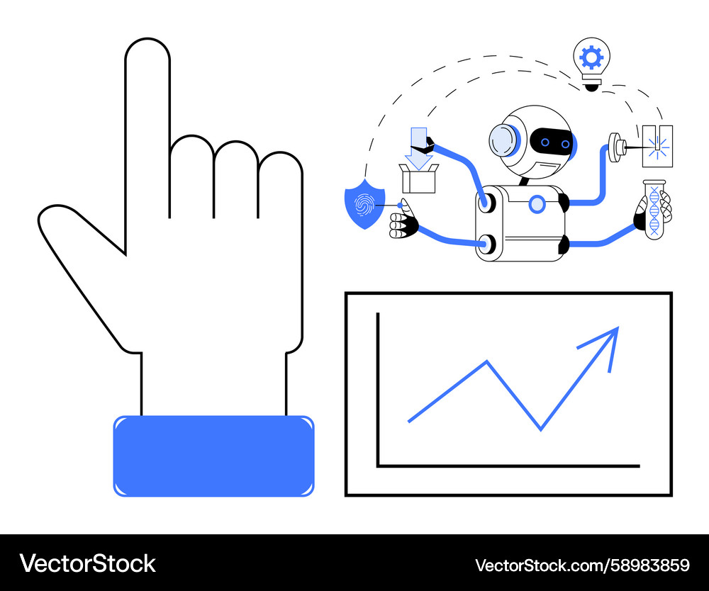 Robotic automation enhancing productivity with Robotic automation enhancing productivity with Vector Image