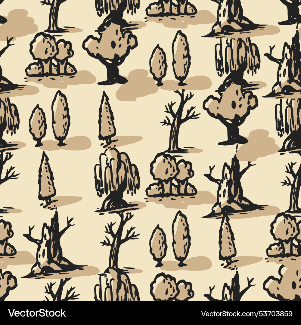 Seamless pattern trees top view park from Seamless pattern trees top view park from vector image