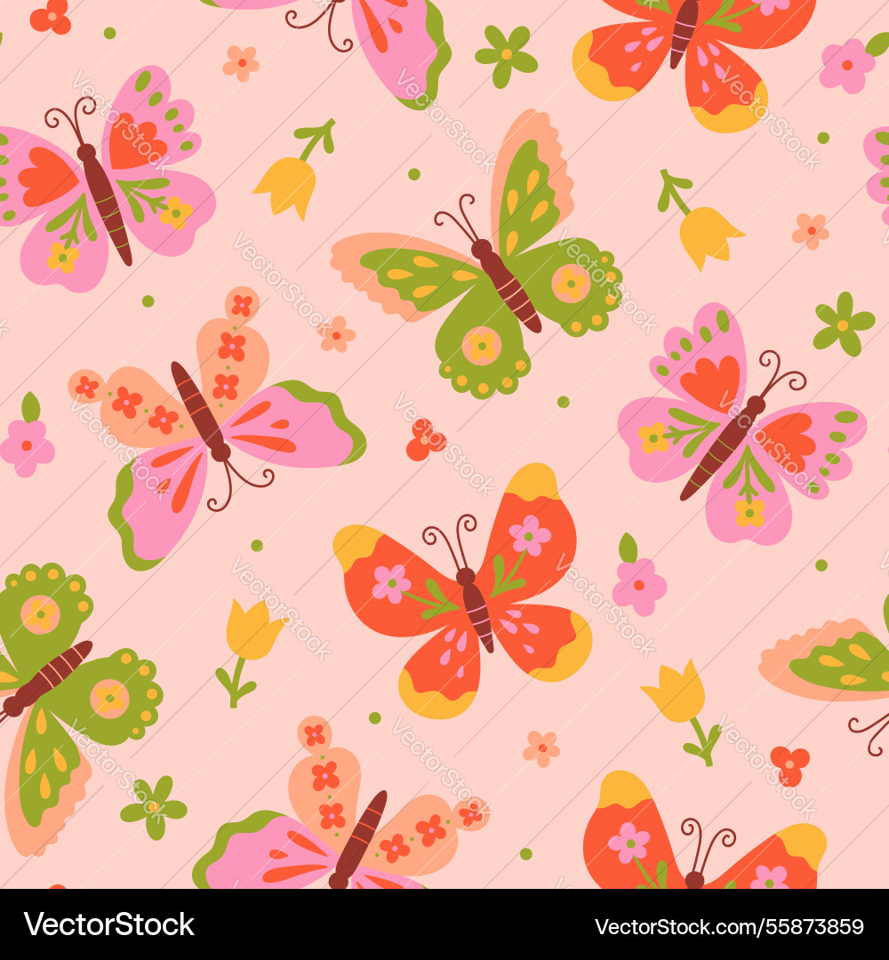 Seamless pattern with colorful butterflies Seamless pattern with colorful butterflies vector image