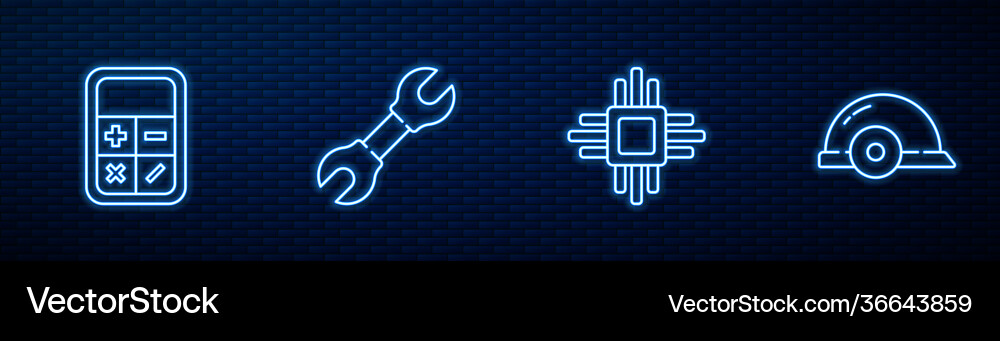 Set line processor with microcircuits cpu Set line processor with microcircuits cpu vector image