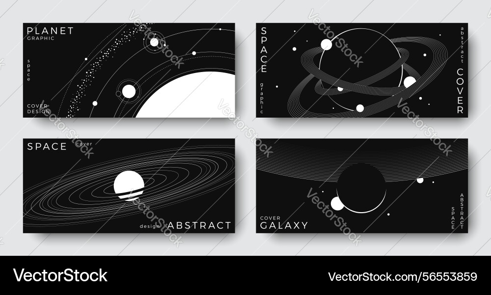 Set of abstract space horizontal backgrounds Set of abstract space horizontal backgrounds Vector Image