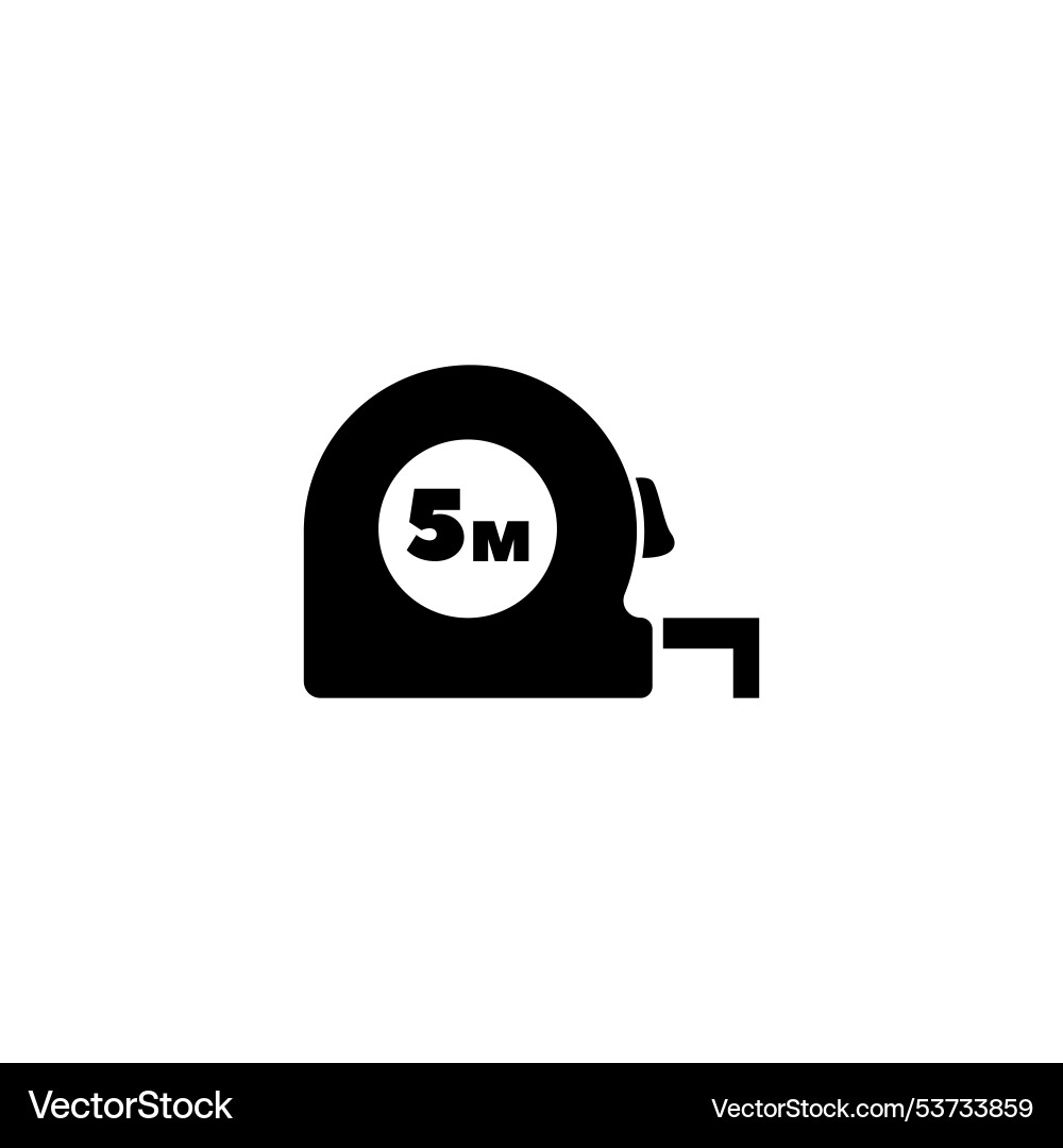 Simple icon of a tape measure showing 5m Simple icon of a tape measure showing 5m vector image