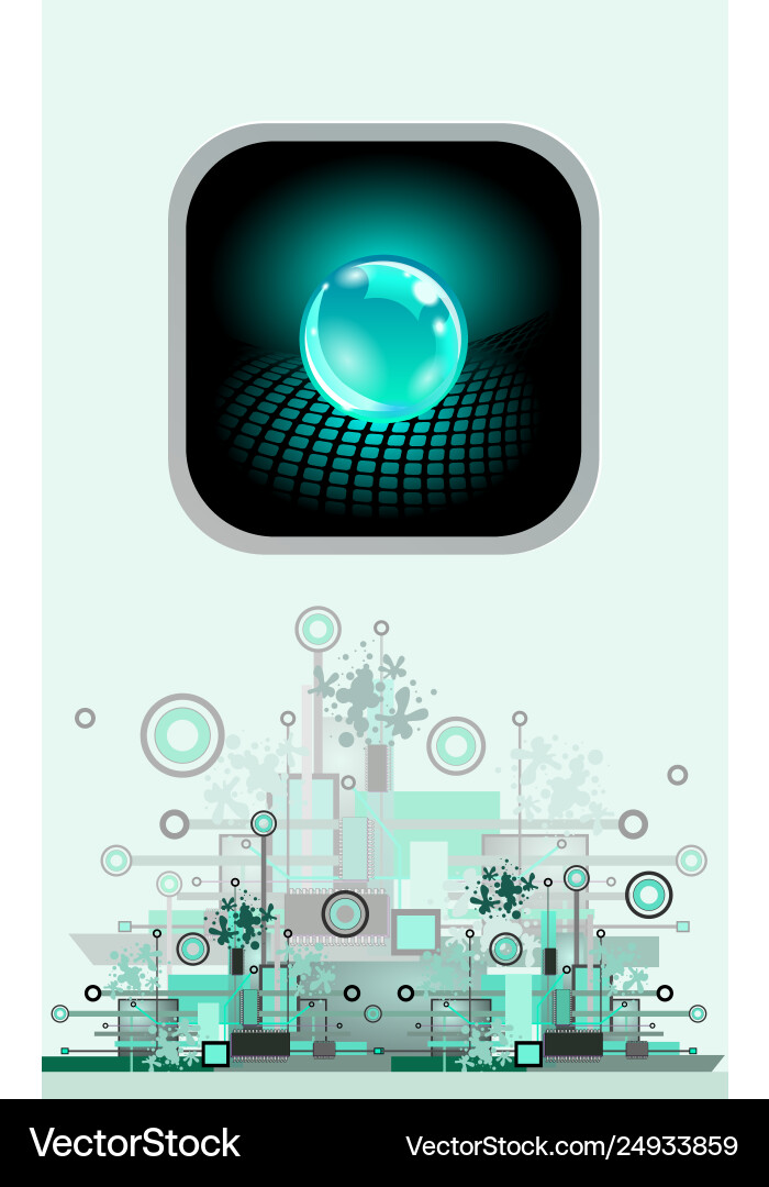 Sphere as button hi-tech abstract background Sphere as button hi-tech abstract background vector image