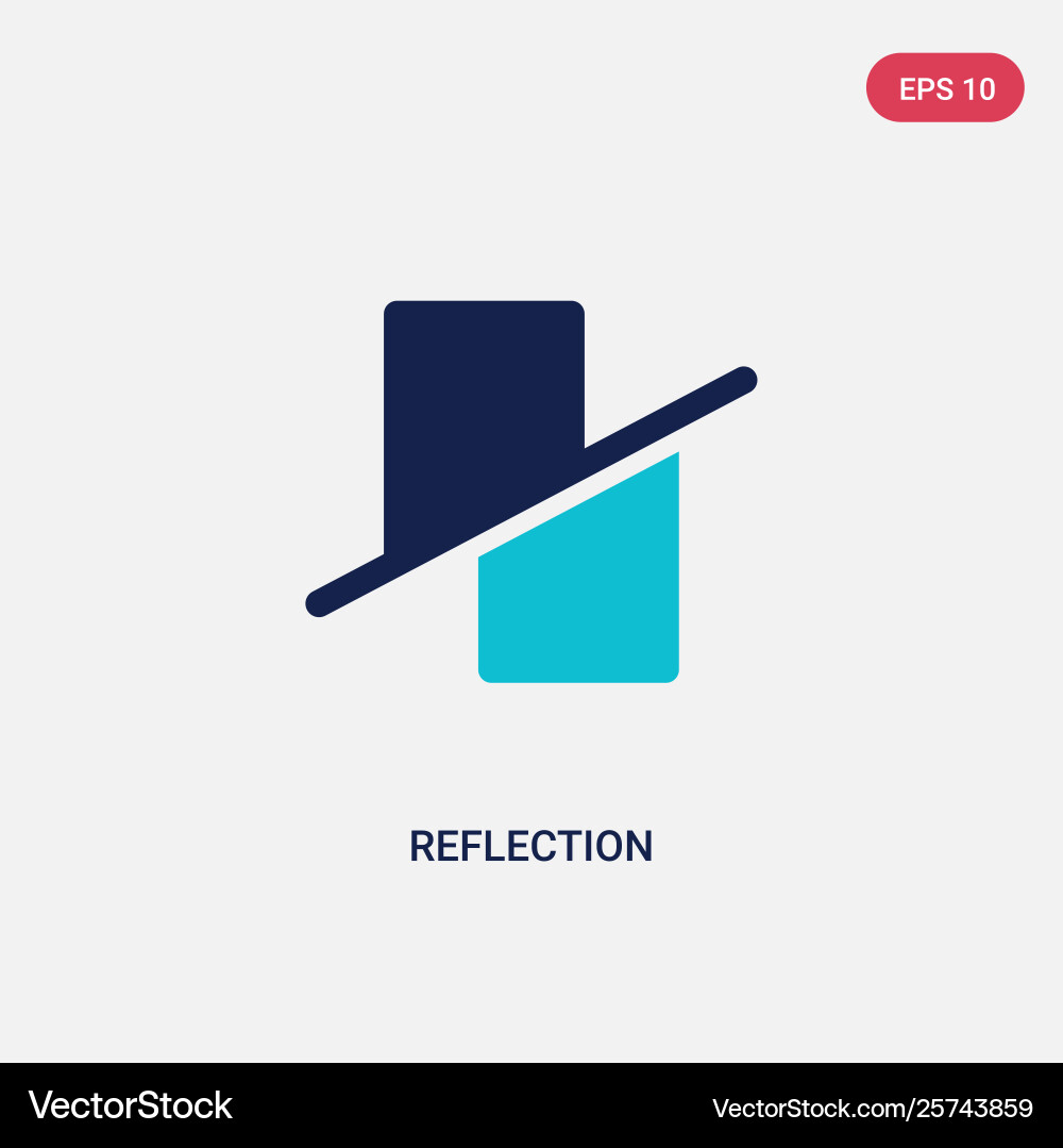 Two color reflection icon from geometry concept Two color reflection icon from geometry concept vector image