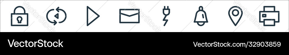 User interface line icons linear set quality Vector Image