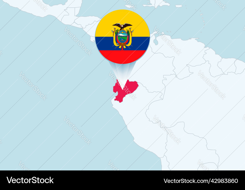 Amerika mit ausgewählter Ecuador-Karte Amerika mit ausgewählter Ecuador-Karte vektorbild