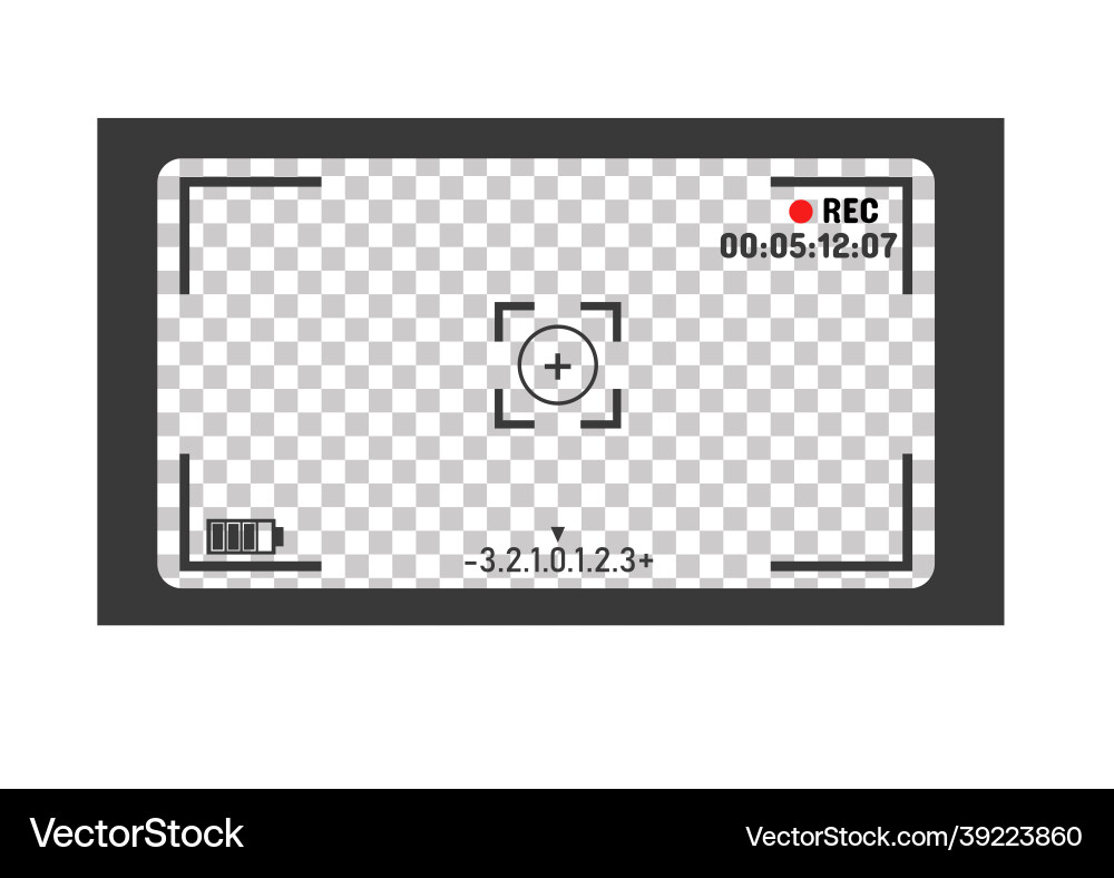 Camera frame viewfinder digital display vector image